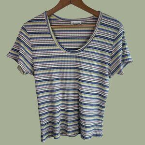 Vintage 90s Chazzz by Charles Chailian Ribbed Striped T